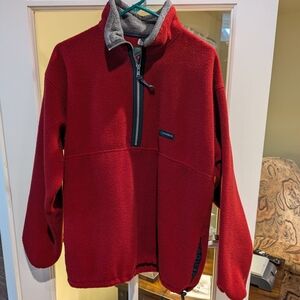 Men's Medium Red Fleece 3/4 Zip Pullover - G.H. Bass & Co